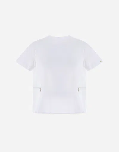 Herno T-shirt In Chic Cotton Jersey And New Techno Taffeta In White