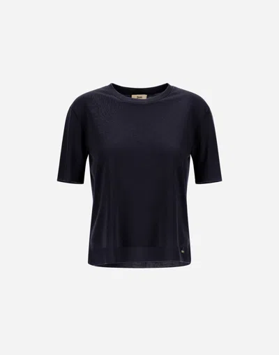 HERNO T-SHIRT IN GLAM KNIT EFFECT