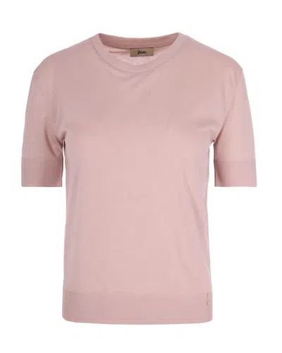 Herno T-shirt In Maglia Rosa In Pink