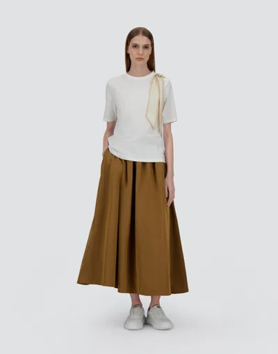 Herno T-shirt In Superfine Cotton Stretch And Foulard In Latte