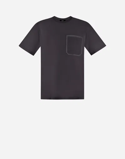Herno T-shirt In Superfine Cotton Jersey In Grey