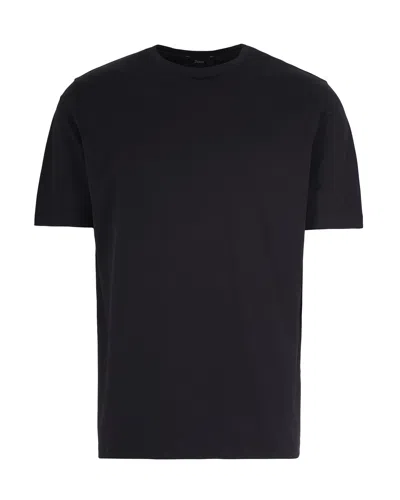 Herno T-shirt Jersey Stretch Nera In Blue