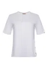 Herno Crewneck Short Sleeves Round Neck Button Embellishments In White