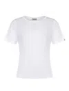 Herno T-shirt With Side Slits Button Details In White