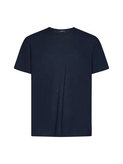 Herno Men Blue Superfine Cotton Stretch T-shirt