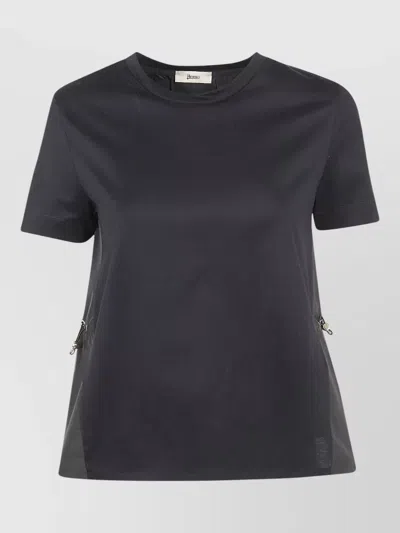 Herno T Shirt Short Sleeves Crew Neck Drawstring In Black