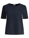 Herno T-shirt With Buttons On The Side Slits In Blue