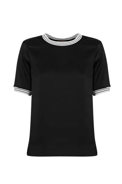 Herno T-shirt With Contrasting Finish In Nero
