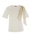Herno T-shirt With Shoulder Scarf In White