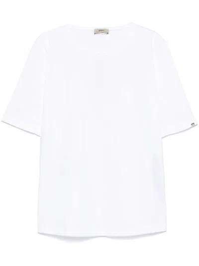 HERNO HERNO T-SHIRT WITH SIDE SLITS BUTTON DETAILS