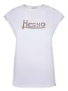 Herno White Interlock Jersey Logo T-shirt