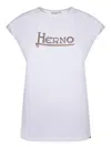 Herno White Interlock Jersey Logo T-shirt
