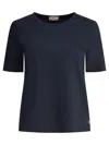 Herno Side Slits Cotton T-shirt Clothing In Blue