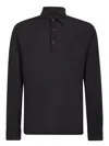 Herno Resort Polo Shirt In Soft Wool Knit In Black