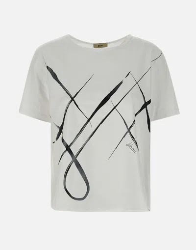 Herno White Stretch Jersey T Shirt