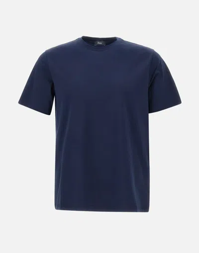 Herno Crew Neck Short Sleeves T-shirts In Blue