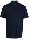 Herno Short Sleeve Polo With Classic Collar In Blue