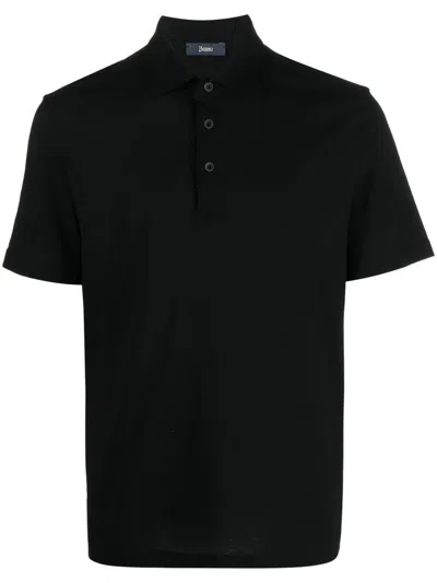Herno Men's Man Polo Shirt In Black