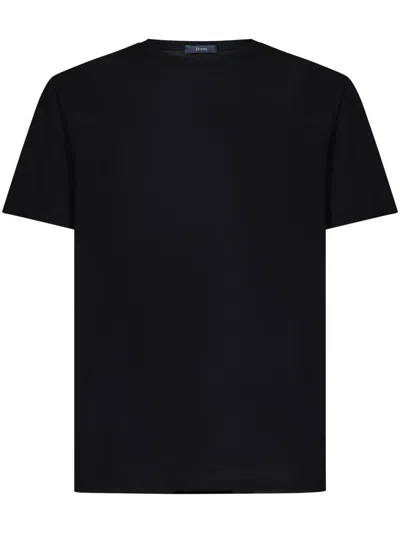 Herno Stretched Crewneck T-shirt In Black