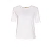 Herno Crewneck Short Sleeves Round Neck Button Embellishments In White