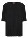 Herno Pleated Short-sleeve T-shirt In Black