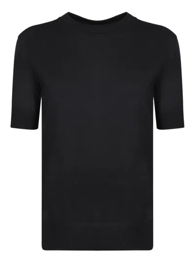 Herno Black Cotton And Lyocell T-shirt