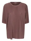 Herno Pleated Round-neck T-shirt In Brown