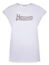 Herno White Interlock Jersey Logo T-shirt In White