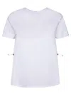 Herno White T-shirt With Drawstring And Cut-out In Cotton Woman In White