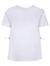 Herno White T-shirt With Drawstring And Cut-out In Cotton Woman In White