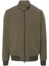 Herno Ribbed Bomber Jacket With Side Pockets In Green