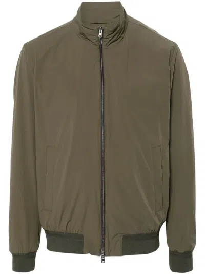 Herno Taffeta Bomber Jacket In Green