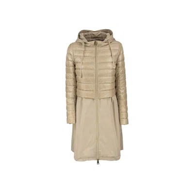 Herno Taffeta Hem Padded Coat In Black