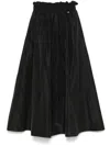 Herno Blue New Techno Taffeta Flared Skirt In Schwarz