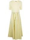 Herno Dress In Glam Knit Effect And Techno Taffeta In Beige