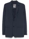 Herno Tailored Black Blazer With Notched Lapels In Blue