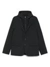 Herno Tailored Black Jacket With Detachable Hood In Black
