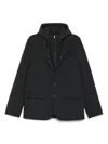 Herno Tailored Black Jacket With Detachable Hood In Black