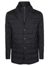 Herno Tailored Black Puffer Jacket With Notched Collar