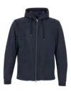Herno Tailored Blue Coat With Zip-up Front In Blue