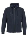 Herno Tailored Blue Coat With Zip-up Front In Blue