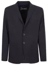 Herno Tailored Blue Polyester Jacket With Notched Lapel In Blue