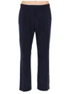 Herno Tailored Blue Wool-blend Trousers With Structured Silhouette In Multi
