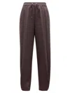 Herno Tailored Brown Jogger Pants With Grosgrain Drawstring In Multi