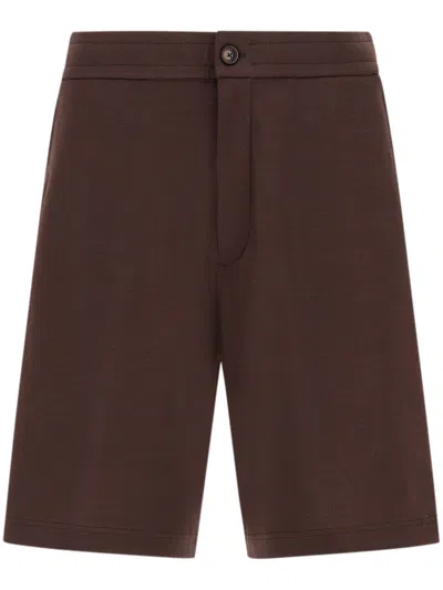 Herno Tailored Brown Shorts With Button Closure
