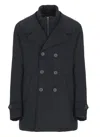 Herno Tailored Padded Coat With Peak Lapel Collar In Black