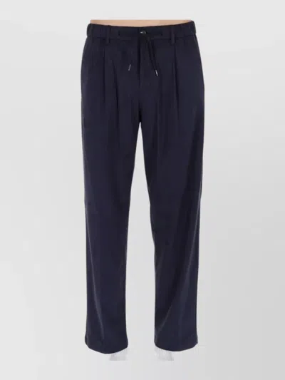 Herno Tailored Pants Belt Loops Pleated Front In Blue