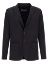 Herno Tailored Regular-fit Blazer In Fine Virgin Wool In Black