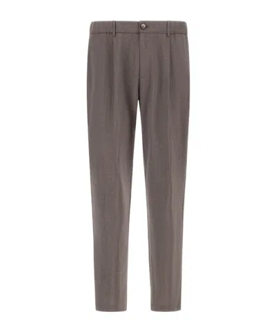 Herno Tailored Regular-fit Pants In Brown