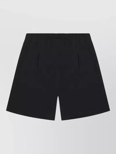 Herno Tailored Shorts Back Pocket Pleated Front In Black